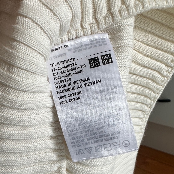 Uniqlo Ines de la Fressange White Ribbed Long Sleeve Sweater - Picture 3 of 5
